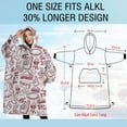 thumbnail image 4 of Oversized Wearable Blanket Hoodie,Red Football Event Elements Pattern Sherpa Blanket Hoodie with Super Pockets,Super Warm Fuzzy Pullover for Women & Men, 4 of 6