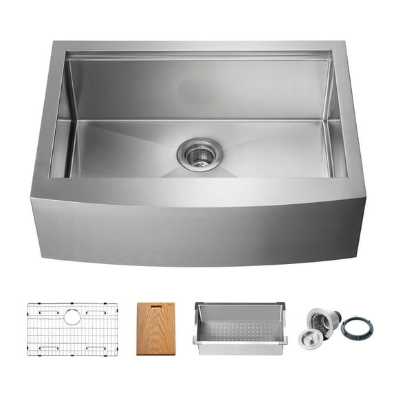 Kibi 30? Farmhouse Apron Single Bowl Stainless Steel Workstation Kitchen Sink ? K1-SF30T