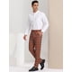 thumbnail image 4 of Pantalones de vestir a cuadros Lars Amadeus formales Cafe Blanco S, 4 of 6