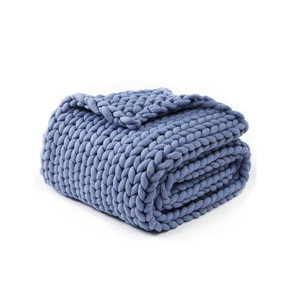 YnM Couverture Chunky, Poids Moyen, Tricotée à la Main, Douce pour la Peau, Ventilée et Respirante, Lavable en Machine, Pièce de Décoration pour Canapé