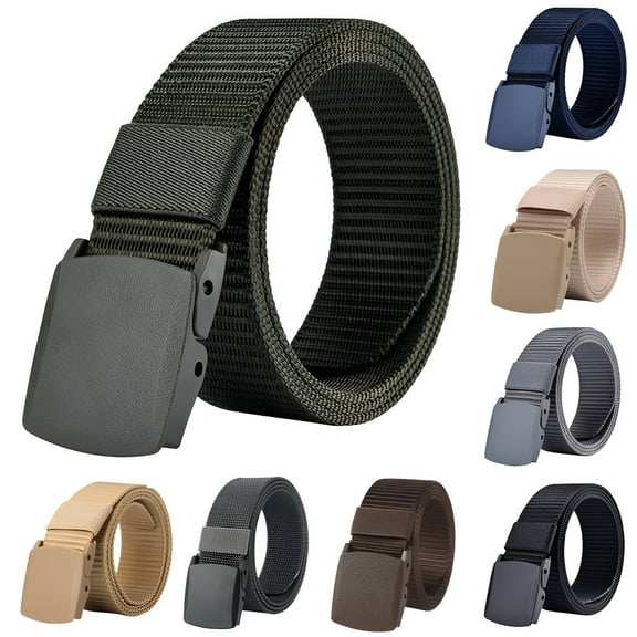 TELOLY Men Belt Nylon Belt Webbing Canvas Outdoor Web Belt with Plastic