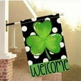 thumbnail image 4 of Welcome St Patricks Day Shamrock House Flag 28x40 Double Sided for Outside Green Clover Vintage Polka Dot Large Spring Garden Flag Outdoor Saint Patrick''s Day Decorations 17-a28, 4 of 6