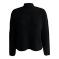 thumbnail image 1 of Suéter Simply Basic para Mujer, con Cuello Alto, Textura Boxy Negro Talla EG, 1 of 4