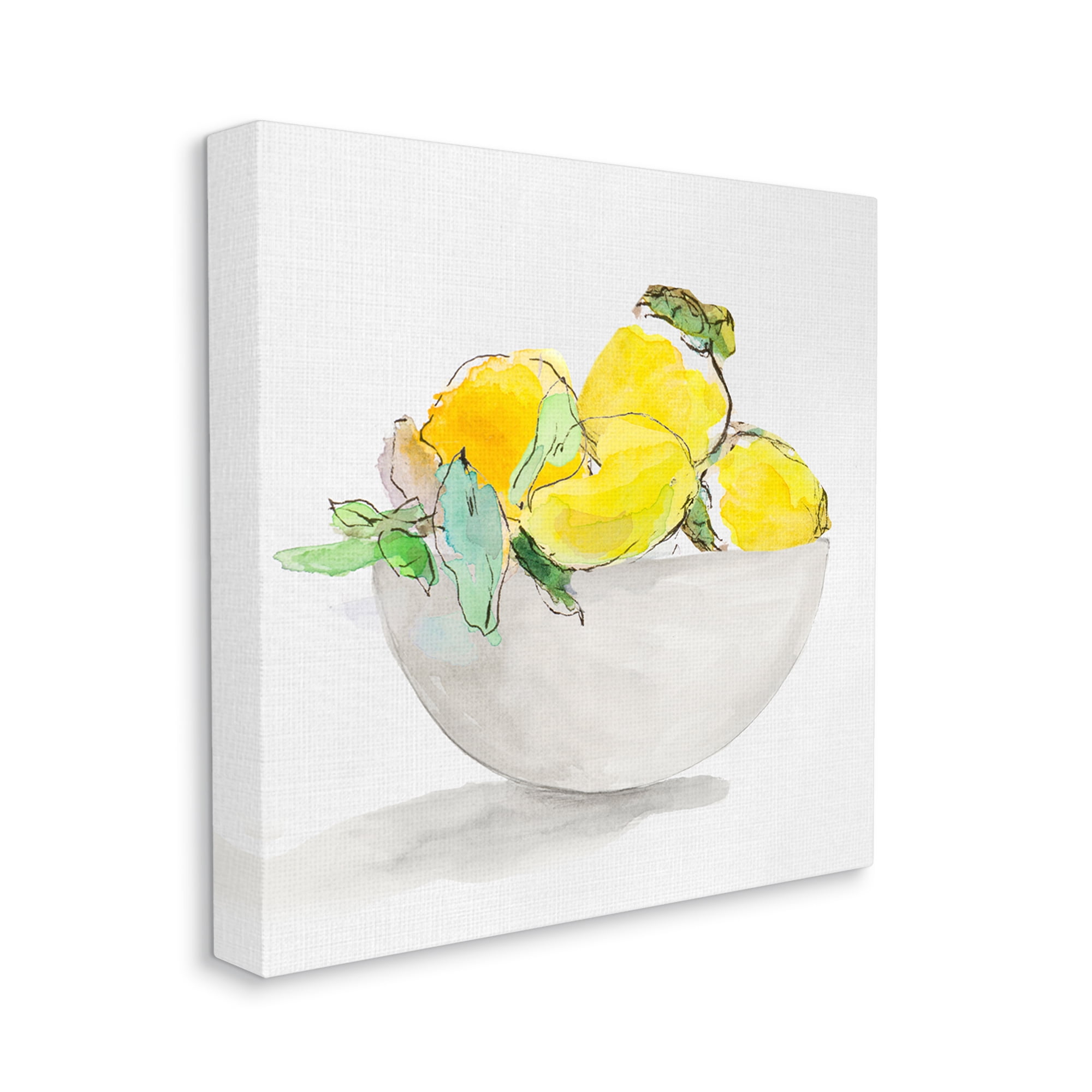 Stupell Industries Lemon Bowl Painting Food & Beverage Painting Gallery Wrapped Canvas Print Wall Art, 36 x 36