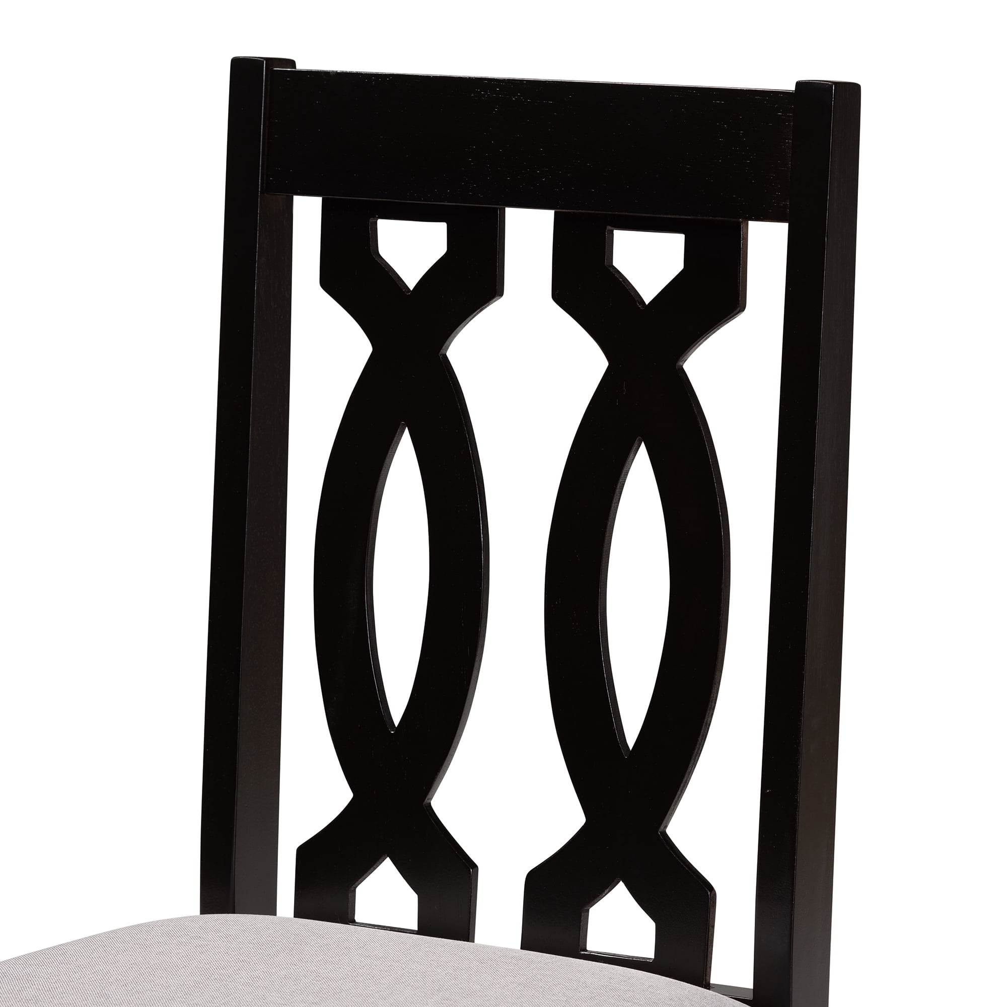 Baxton Studio Cherese Dining Chair, Set of 2, Grey and Dark Brown