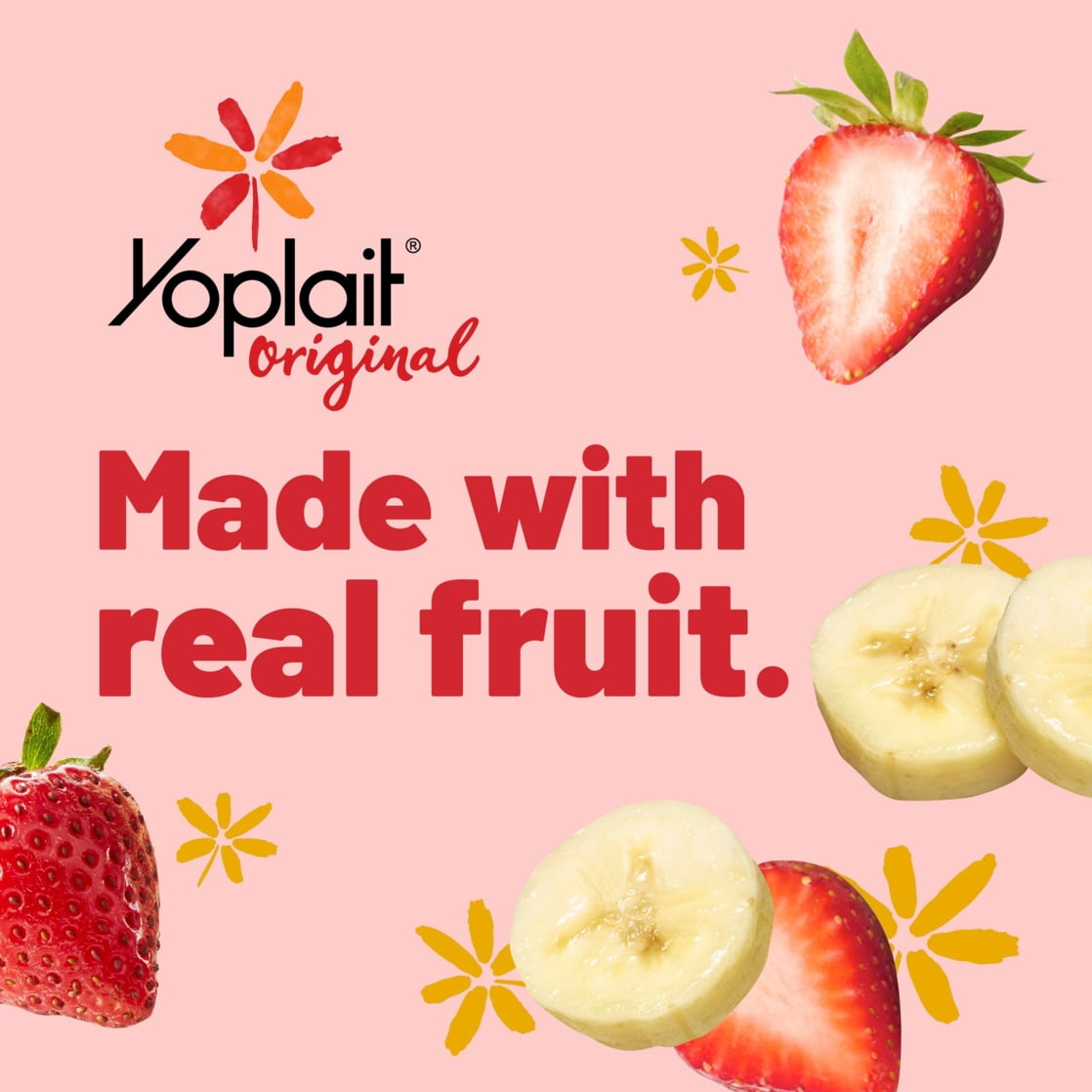 Yoplait Original Low Fat Yogurt Variety Pack, 8 Yogurt Cups, Made with Real Fruit, 48 oz