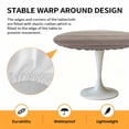 thumbnail image 2 of Elastic Fitted Round Tablecloth, Brown Beige Ombre Waterproof Stretch Table Cover for 55"-60" Tables, Farmhouse Vintage Wooden Striped Washable Outdoor Tablecloths for Patio, Picnic, Camping, 2 of 9