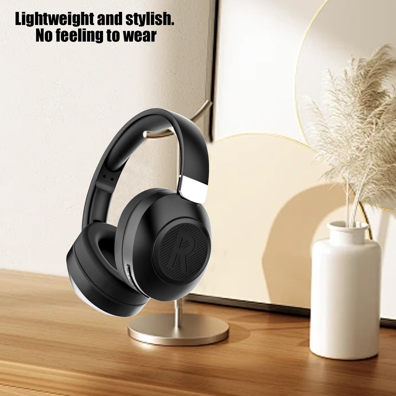 Wireless Bluetooth Headphones Over Ear 65H Playtime HiFi Stereo Headset with Microphone and 6EQ Modes Foldable Bluetooth V5.3 Headphones for Travel Smartphone Computer Laptop,Black