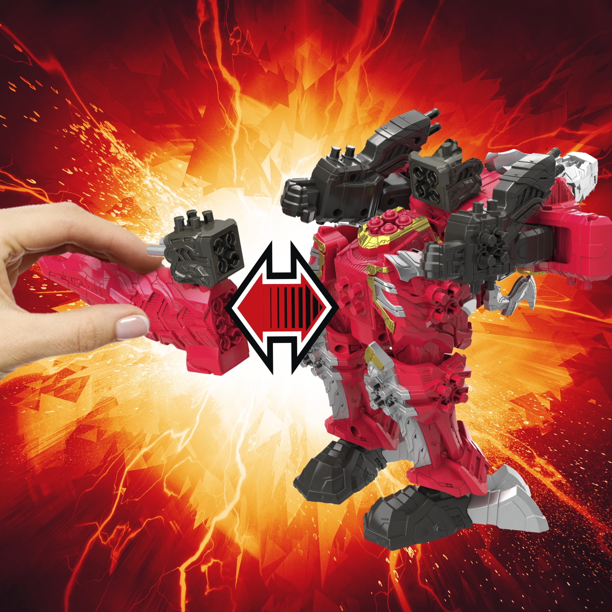 Power Rangers Dino Fury T-Rex Champion Zord Morphing Dino Robot Action Figure with Zord Link