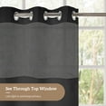 thumbnail image 4 of Barossa Design Waffle Weave Stall Shower Curtain with Snap-in Fabric Liner, No Hook Needed, Mesh Window, Black -54" x 80", 4 of 5