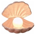 thumbnail image 1 of Ocean Beauty Theme Decorative Shell Pearl Lamp With Ambient Light Effects, High Quality Ceramic For Bedside Home Decor And Portable LED Light Usage, 1 of 6