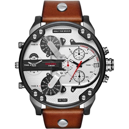 Diesel Men's Mr. Daddy DZ7394 Black Leather Japanese Quartz Fashion Watch
