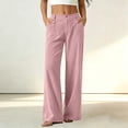 thumbnail image 2 of XUNKUSGA Corduroy Pants for Women Vintage Solid Color High Waist Wide Leg Pants for Women with Elastic Back Band Fashion Front Patch Pockets Fall Winter Outfits Office Wear XL, 2 of 8