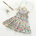 thumbnail image 2 of Yanlir Robe Confortable pour Bébés Filles Sans Manches à Volants Imprimé Fleuri Col Rond Mi-Mollet pour Tenues Adorables 2-10 Ans (Multicolore, 9-10 Ans), 2 of 3