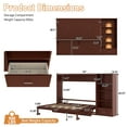 thumbnail image 6 of Queen Size Murphy Bed with Adjustable Storage Shelf, Wall Bed Frame With 1 Drawer, Multifunctional Foldable Platform Bed for Small Space, Bedroom, Guest Room, Walnut, 6 of 9