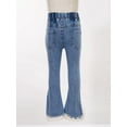 thumbnail image 4 of IEFIEL Girls Teens Jeans Denim Pants Casual Ripped Bell-Bottom Long Pants High Waist Flared Leggings Blue-A 130, 4 of 7