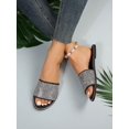 thumbnail image 4 of Women Black Allover Rhinestone Slide Sandals, 4 of 4