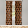 thumbnail image 4 of Ambesonne Burnt Orange Window Curtains, Autumn Colors Leaves, Each 28" W x 84" L, Burnt Orange Dark Brown, 4 of 4