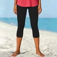 thumbnail image 4 of Stamzod Workout Leggings for Women High-Waisted Stretchy Capri Leggings Casual Soft Cropped Yoga Pants Summer Clothes Black B XL, 4 of 6