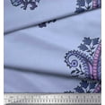 thumbnail image 3 of Soimoi Polyester Crepe Fabric Floral & Paisley Block Print Fabric by The Yard 42 Inch Wide, 3 of 3