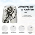 thumbnail image 6 of Picia Black And White Rose pattern Mens Swim Trunks with Compression Liner Stretch Beach Shorts Quick Dry with Zipper Pockets No-Chafing Board Shorts-X-Large, 6 of 9