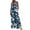 Blue, variant on SwiftWear Wide Leg Jumpsuits for Women Fashion Summer Sleeveless Flower Printing Button Pocket Jumpsuits Long Pants XXL