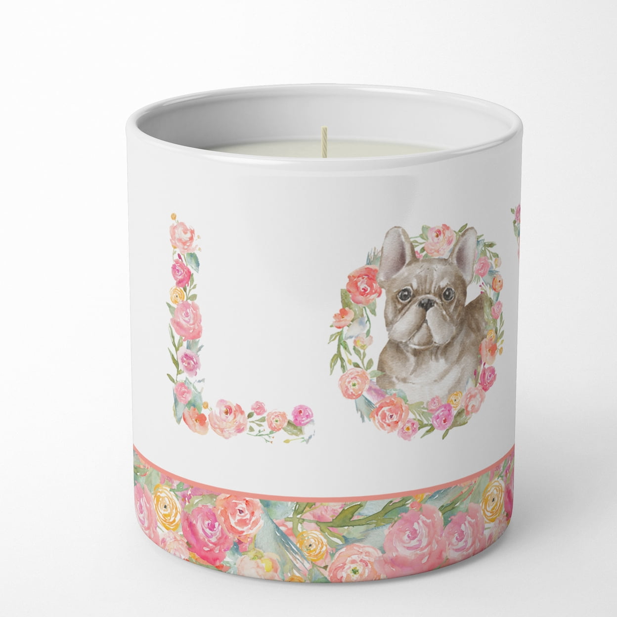 French Bulldog #1 LOVE 10 oz Decorative Soy Candle 3.25 in x 3.75 in