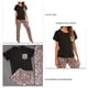 thumbnail image 4 of Panel de poliéster transpirable manga corta cuello redondo pijama para mujer Set Pijama estampado leopardo 3 piezas conjunto, 4 of 6