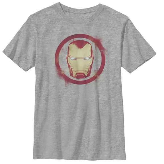 Boy's Marvel Avengers: Endgame Smudged Iron Man  Graphic Tee Athletic Heather Large