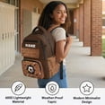 thumbnail image 4 of Pzuqiu Brown Soccer Schoolbag for Girls 17 Inch Kids Backpacks Large Capacity Shoulder Bookbag with Adjustable Padded Straps Breathable Travel Ruckpack Casual 10-12 Years, 4 of 7