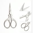 thumbnail image 3 of Unique Bargains 1 Pc Women Embossed Scissors Eyebrow Trimmer Scissors For Bedroom Stainless Steel Silver Tone, 3 of 4