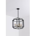 thumbnail image 5 of Magic Home Industrial Traditional Vantage 8 - Light 4 - Light Lantern Rectangle 2-Tier Chandelier Ceiling Mount E12 Adjustable Hanging Height Black, 5 of 11