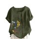 thumbnail image 2 of Xuyuer Women Tops Causal Summer Short Sleeve Oversized T Shirts Loose Blouses Fashion Round-Neck Comfy Women Tunic Tee Shirts Tops Loose Fit Regular Blouse, 2 of 5