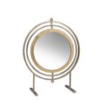 thumbnail image 1 of Benzara BM205224 Miroir de Table Rond Élégant en Métal avec Centre Pivotant, Or - Petit, 1 of 1