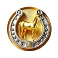 thumbnail image 2 of SmartBy Brooch Pin Retro Golden Horseshoe Design Scratch Resistant Brooch Round Shape Lapel Badge Clothes Accessories, 2 of 7