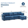 thumbnail image 2 of Weture Modular Sectional Sofa, Convertible L Shaped Sofa Couch with Storage, High Supportive & Soft Sponges, 5 Seat Modular Sectionals Sofa Couch with Chaise for Living Room, Blue, 2 of 6