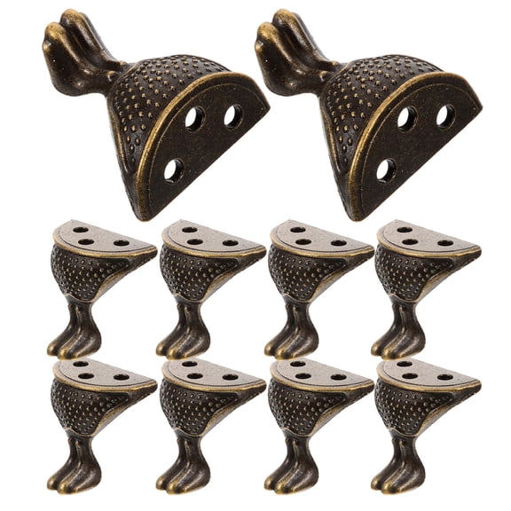 LOLIPPYY 10Pcs Dark Brown Metal Furniture Legs Zinc Alloy Replacement Feet for Sofa Dresser and Chair
