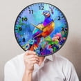 thumbnail image 5 of Colorful Peacock Among Flowers Wall Clock Modern Decor Acrylic Clock Golden Hands 9.5in, 5 of 12