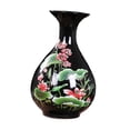 thumbnail image 1 of Abbracc Black Ceramic Vase Lotus Pattern Flower Arrangements Handicraft Flowerpot Decor B, 1 of 8