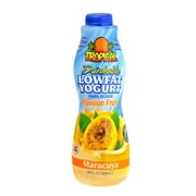 Tropical Passion Fruit Drinkable Yogurt 28oz, Family Size Resealable Plastic Bottle, 8g protein per serving