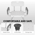 thumbnail image 3 of MaxKare Shower Chair with Back and Padded Armrests, Shower Stool 6 Levels Adjustable Height 26.8"-39.1", Support up to 300Lbs, 3 of 8