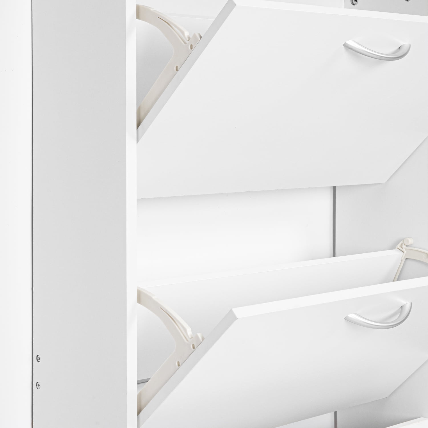Kadyn Modern Shoe Cabinet, 3-Tier Shoe Storage Cabinet with Flip Doors, Entryway Shoe Organizer Rack for Entryway, Hallway, and Corridor, White