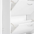 thumbnail image 3 of Yardi Yarda Wood Shoe Storage Cabinet, Narrow Closet Shoe Organizer Rack for Entryway, White, 3 of 5