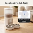thumbnail image 3 of EDX 6L Automatic Cat Feeder for 2 Cats,&nbsp;Timed Cat Food Dispenser with 2 Stainless Steel Bowls, 10s Voice Recorder & Dual Power, Pet Feeder for Cats & Dogs, White, 3 of 7