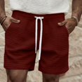 thumbnail image 2 of Migroa Mens Casual Shorts Outdoor Beach Shorts Elastic Waist Drawstring Athletic Workout Gym Jogger Shorts for Running Vacation with Pockets Wine Xl, 2 of 7