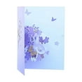thumbnail image 1 of Greeting Card Color Printing Cherry Flower Three Panel Card with Intricate Hollow Paper Carving and Purple Blessings Greeting Card for All Occasions, 1 of 4