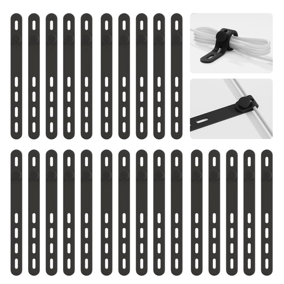 25 Pack Reusable Silicone Cable Ties, Adjustable High Elastic Cord Organizer Straps, Multi-Purpose Wire Bundling Tool for Home, Office, School & Travel