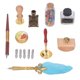 thumbnail image 4 of Juego de pluma de estilo europeo, pluma elegante Vintage con sello secante, cuchara de cera derretida, 5 puntas reemplazables, 4 of 5