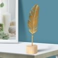 thumbnail image 1 of Escultura de hoja de metal escandinava con base de madera | Decoración minimalista y elegante para el hogar | Arte de mesa ligero para sala de estar, dormitorio y oficina | Regalo perfecto para, 1 of 6