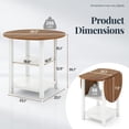 thumbnail image 2 of Demi Bonn 40" Modern Dining Table with 2 Shelves, Kitchen Table for 2-4 People, Folding Round Dinner Table for Home Office, Living Room Furniture, Brown, 2 of 9